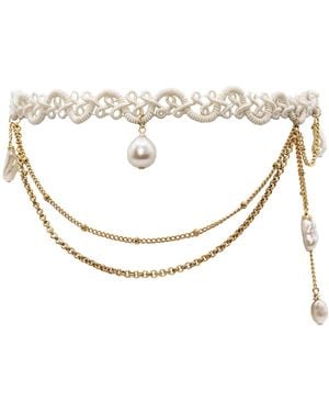 Marquise Swim Necklace - White