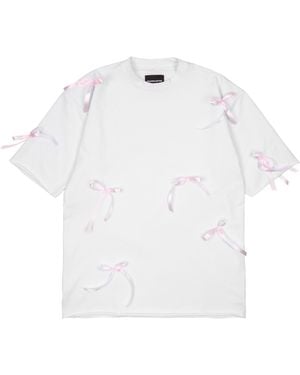 mysimplicated Oversized T-Shirt Dress With Ribbons - White