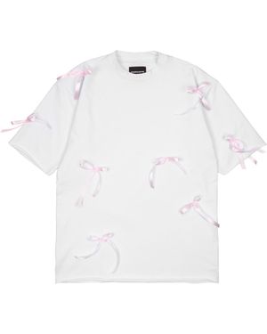 mysimplicated Oversized T-Shirt Dress With Ribbons - White