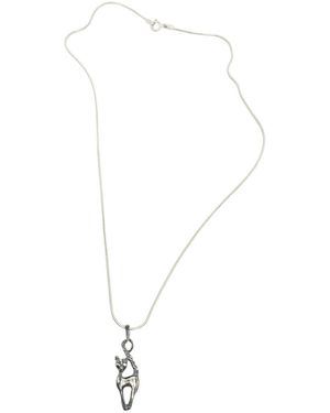 Tg-Jewellery by Tamara Gervasio Cat Pendant Snake Chain Necklace — Sterling - Metallic