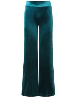 Beatrice von Tresckow Velvet Wide Flare Trousers - Blue