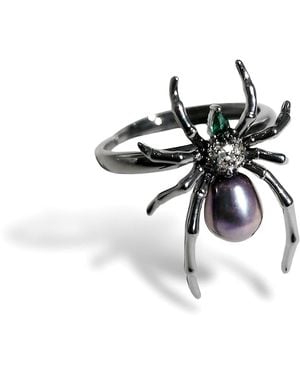 Ninemoo Mystic Spider Pearl Ring - Black