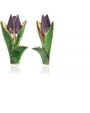 Milou Jewelry Tulip Flower Earrings - Green