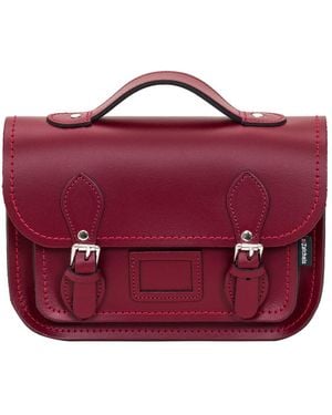 Zatchels Leather Midi Satchel - Purple