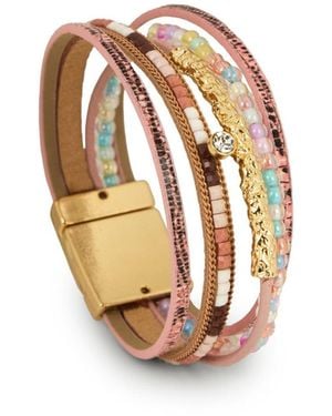 Saachi Bohemian Blush Layered Bracelet - Metallic