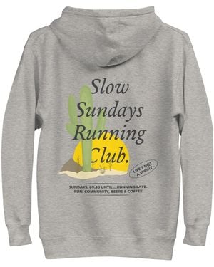 Anchor and Crew Heather Cactus Slow Sundays Running Club Cotton Blend Hoodie - Grey