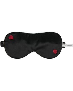 NOT JUST PAJAMA Little Heart Silk Sleeping Eye Mask - Black