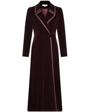 Guinea London Velvet Dress Coat - Purple