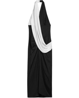 Nocturne Contrast Draped Halter Maxi Dress - Black