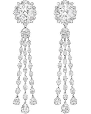 Maison De Gala Lumina Triple Drop Crystal Earrings - White