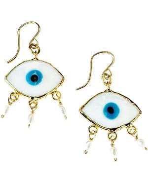 Lexi Jewelry Ios Evil Eye & Pearls Drop Earrings - Blue