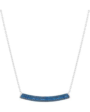 Spero London Sterling Concave Bar Necklace - Blue