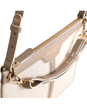 Mia First - Venezia Neutrals Clutch Petitemia Canvas - Natural