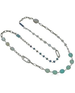Loni Paul Jewelry Moonstone, Kyanite, Aquamarine & Pearl Long Necklace - Metallic