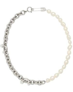 Potoska Link Pearl Necklace - Metallic