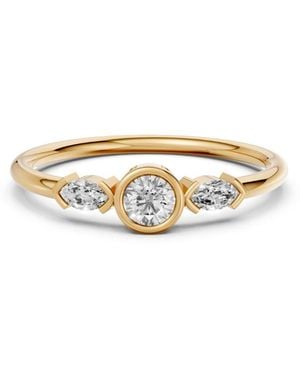 Aya Fine Jewelry Aria Round & Marquise Lab Grown Diamond Trilogy Ring - Metallic