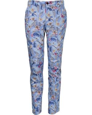 lords of harlech Charles Falling Flowers Pant - Blue