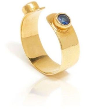 LINYA JEWELLERY Modica Sapphire Ring - Metallic