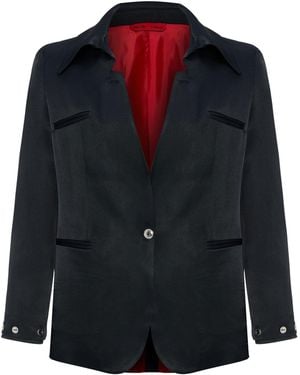 Pcfg Linen Blend Woven Jacket - Blue