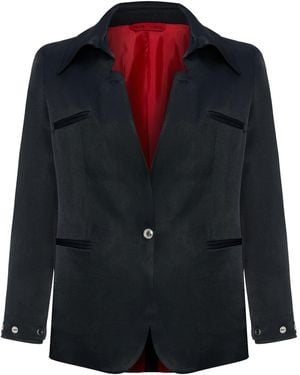 Pcfg Linen Blend Woven Jacket - Blue