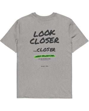 Anchor and Crew Heather Small Print Annotations Organic Cotton T-Shirt - Grey