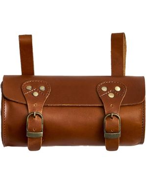 VIDA VIDA Handcrafted Leather Bike Saddle Bag - Brown