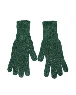 Maison Bogomil Dark Gloves With Ribbed Cuffs - Green