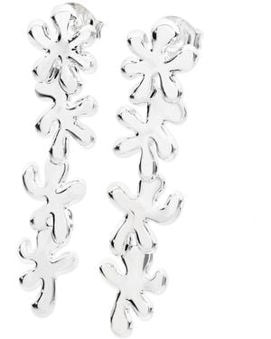 Lucy Quartermaine Solid Sterling Four Drop Splash Earrings - White