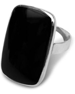 FV Jewellery La Stèle Onyx Rectangle Ring - Black