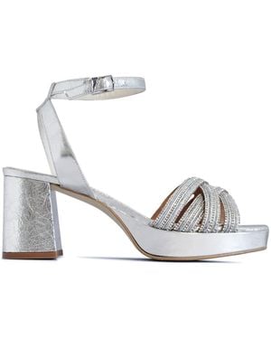 Terry De Havilland Ellie Crystal Block Heel - Metallic