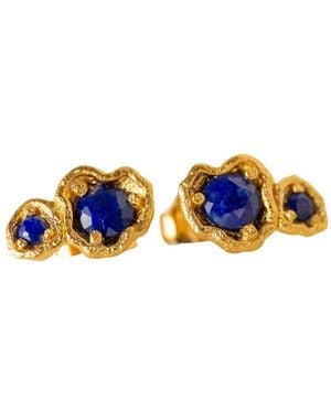 Claire Hill Designs Lapis Lazuli Climber Stud Earrings - Blue