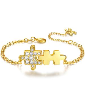 Classicharms Sparkling Jigsaw Puzzle Bracelet - Metallic
