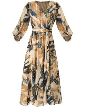 SACHA DRAKE Neutrals La Mer Midi Dress - Metallic