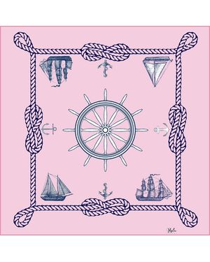 Ralufineart Silk Neckerchief Nautical Chic Pink