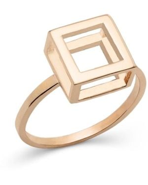 Sheida Farrokhi Rose Square Ring - Metallic
