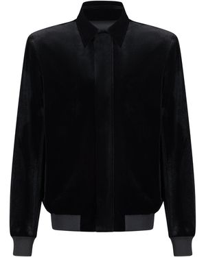 Úchè Velvet Bomber Jacket - Black