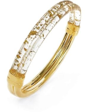 Gold & Honey Ridge Lucite Hinge Bangle - Metallic