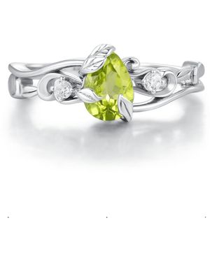 Azura Jewelry New York Springtide Bloom Peridot Ring Vermeil - White