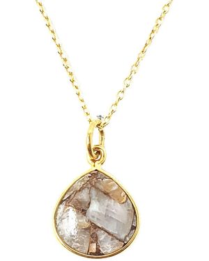 Sophelia Vermeil Plated Herkimer Diamond April Birthstone Necklace - Metallic