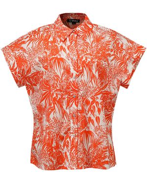 Smart and Joy Tropical Print Short Sleeves Shirt - Red