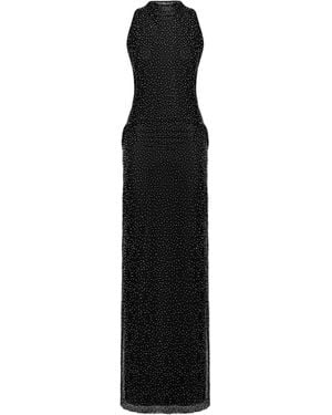 Nocturne Stone-Embellished Maxi Dress - Black