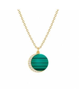Ormiro Emerald Planet Malachite Vermeil Necklace - Green