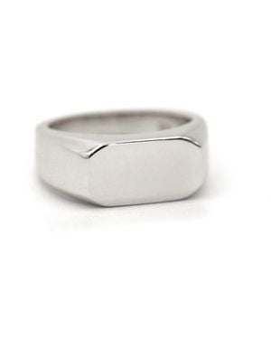 VicStoneNYC Fine Jewelry Minimalist Bold Signet Ring For - White