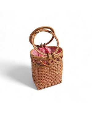 OhSun Neutrals Perry Rattan Bucket - Brown