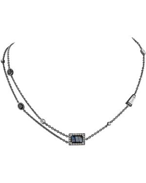 SALLY SKOUFIS Polarity Necklace With Natural Diamond & Labradorite - Metallic