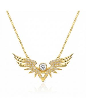 Ormiro Winged Heart Necklace - Metallic