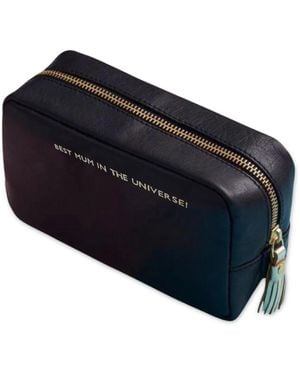 VIDA VIDA Leather Make-Up Bag With Tassel- Best Mum - Blue