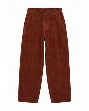 Komodo Wayne Organic Cotton Cord Trousers - Red