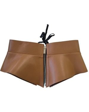 Circular Path Lace Up Corset Belt - Brown