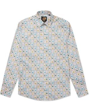 Gresham Blake Neutrals Dove Stamp Shirt - White